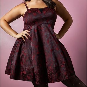 Torrid x Betsy Johnson Floral Jacquard Babydoll Dress